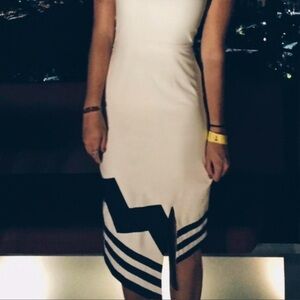 Elegant MDS Navy and White Dress